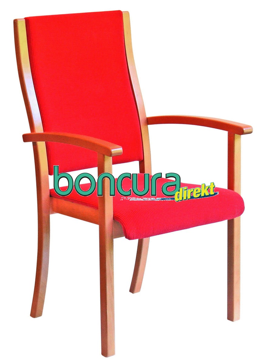 Armlehnenstuhl mit hoher Lehne, Modell: Mona XP Sitz und Rücken: Gepolstert