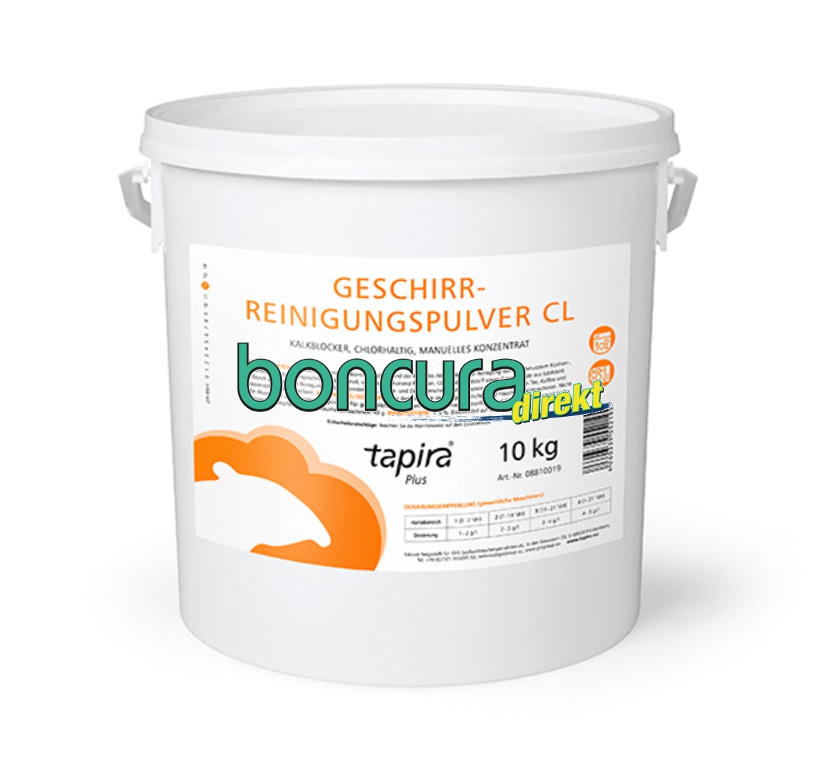 Geschirrreinigungspulver Tapira plus, 10 kg Eimer