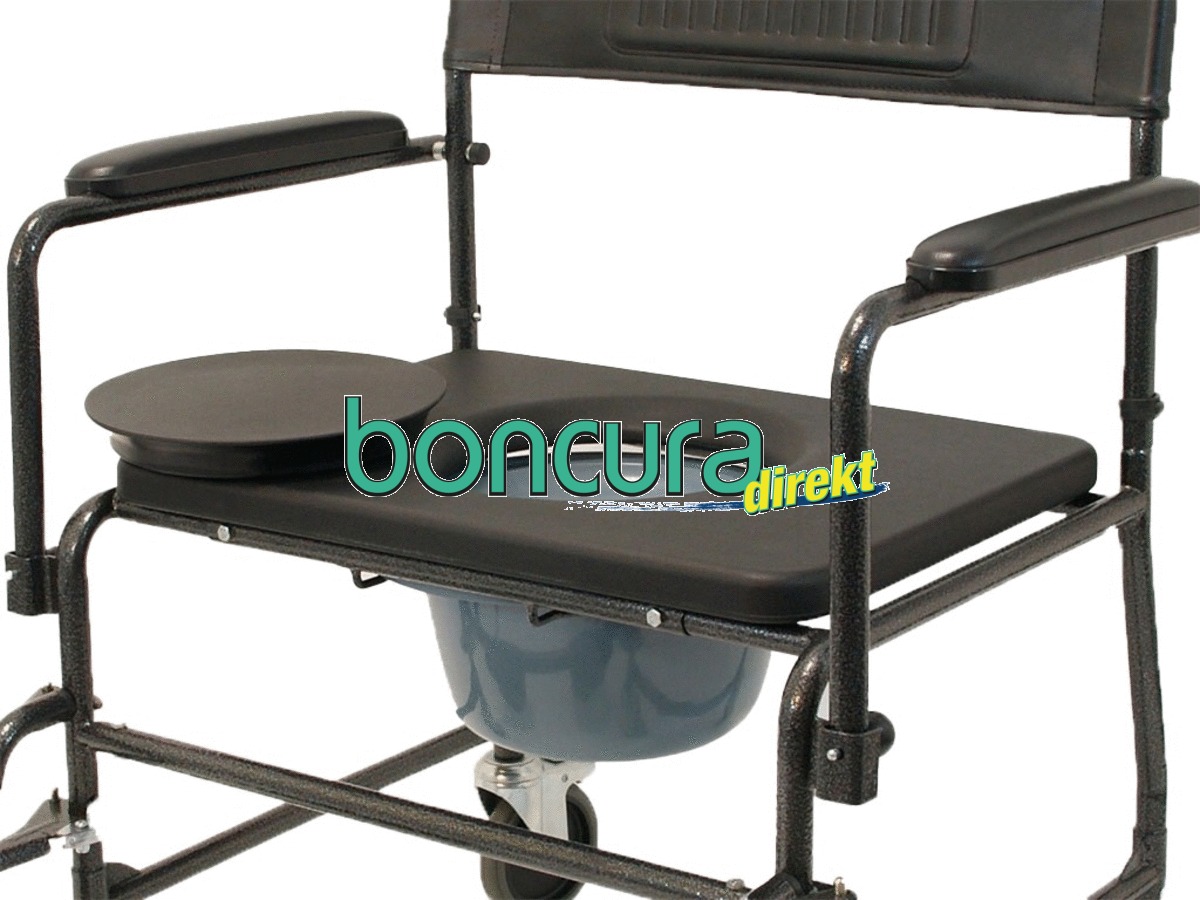 Toilettenstuhl Fahrbar XXL mit 2 feststellbaren Rollen, belastbar bis 200 kg