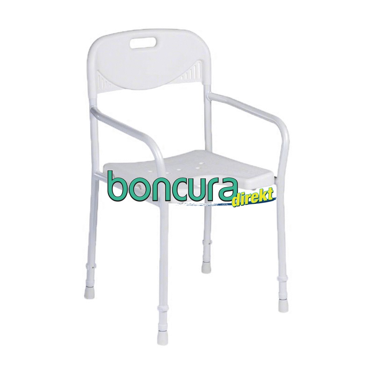 Duschstuhl Mit Arm- & Rückenlehne und Hygieneausschnitt