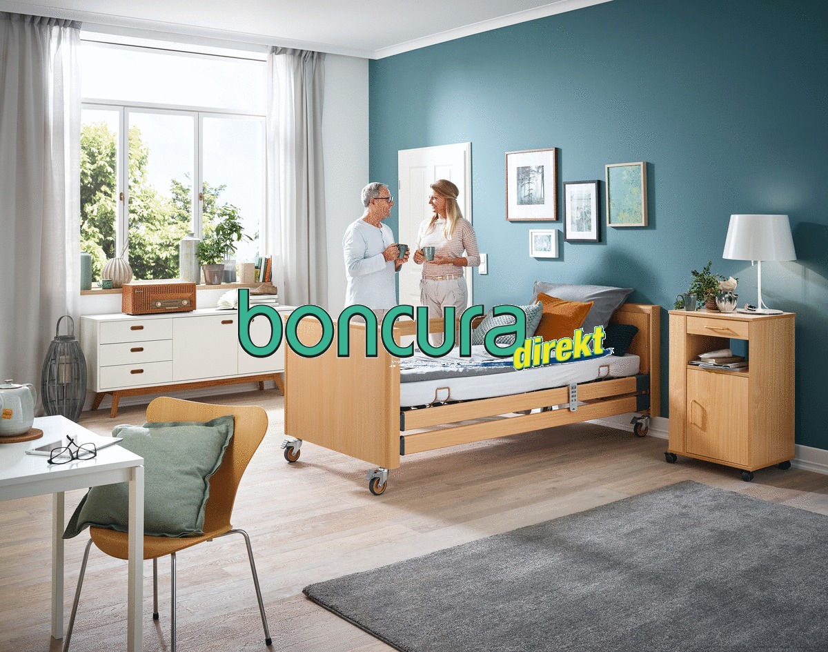 Heimpflegebett mit kabelgebundenem Handschalter Modell: Burmeier Dali-standard