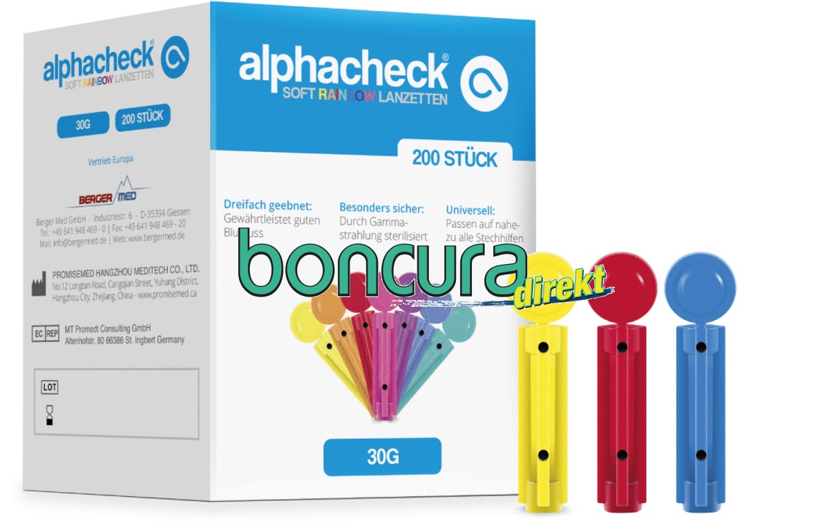 Blutlanzetten "alphacheck soft" 30G, Rainbow - 7 Farben gemischt