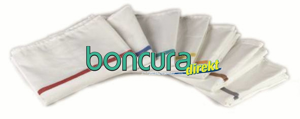 Wäschesäcke (Textil) Weiß mit Farbstreifen