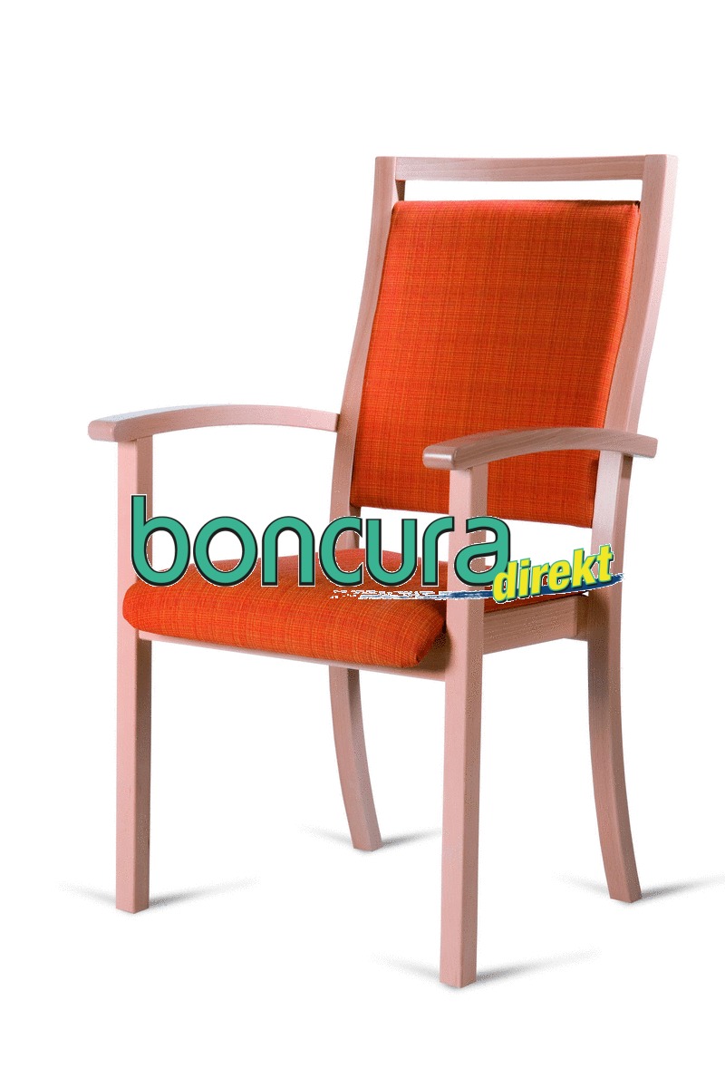 Armlehnenstuhl mit hoher Lehne, Modell: Mona XP Sitz und Rücken: Gepolstert. Mit Griffleiste
