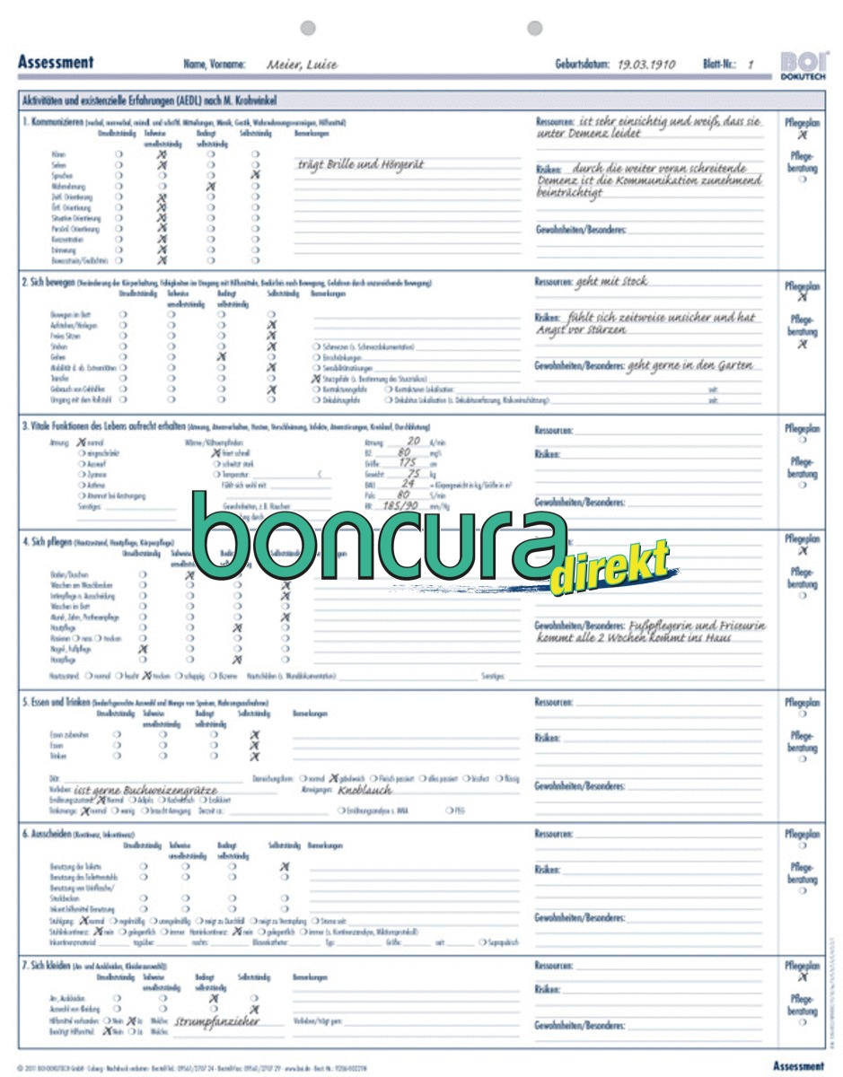 Pflegeanamnese AEDL / Assessment 