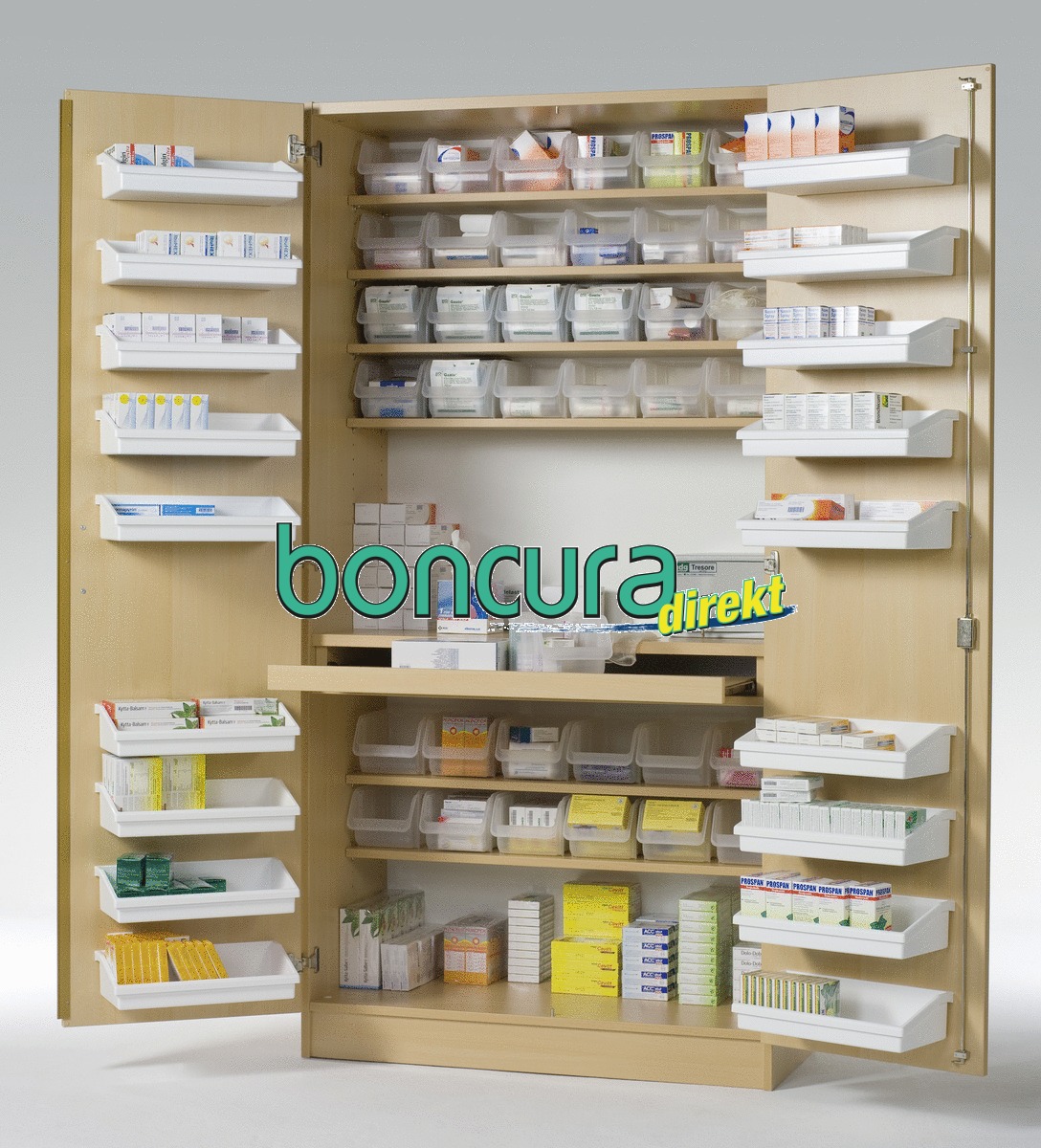 Medikamentenschrank, boni 4 Mit Türbestückung, Opiatefach und Ausziehplatte