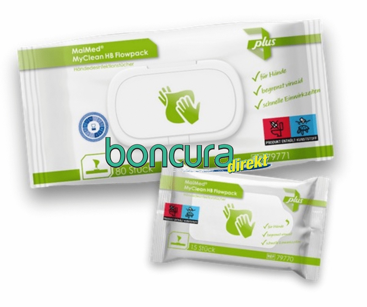 Gebrauchsfertige Tücher zur Händedesinfektion MyClean HB Flowpack