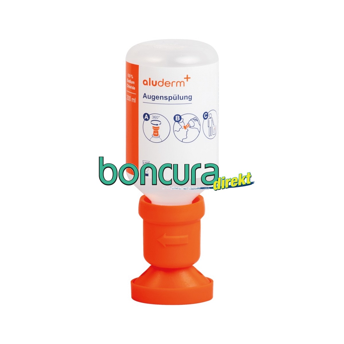 Augenspülung aluderm 0,9% Sodium Chloride Zum Ausspülen von Staub, Schmutz & Fremdkörpern