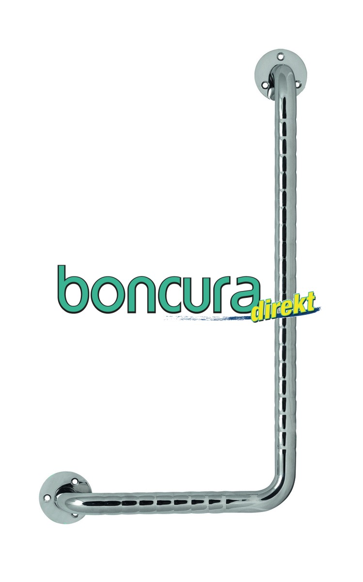 Haltegriff aus Edelstahl, L-Form mit Oberflächenprägung