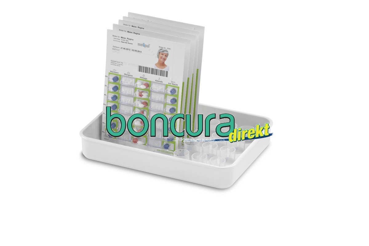 Medikamenten-Tablett für Blisterkarten für 9 Kartenblister und 12 Tropfen-Becher