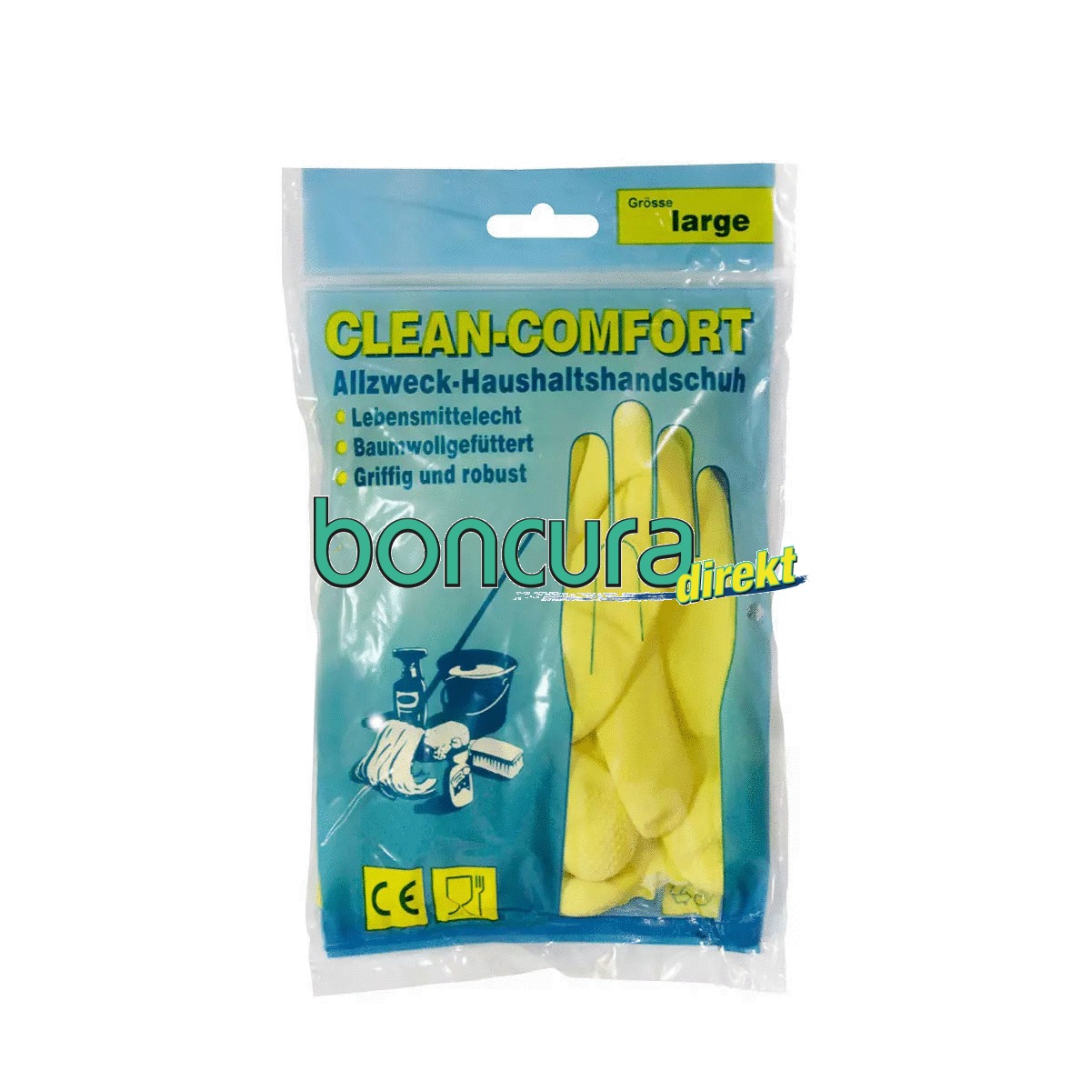 Haushaltshandschuhe CLEAN COMFORT puderfrei, Farbe: Gelb