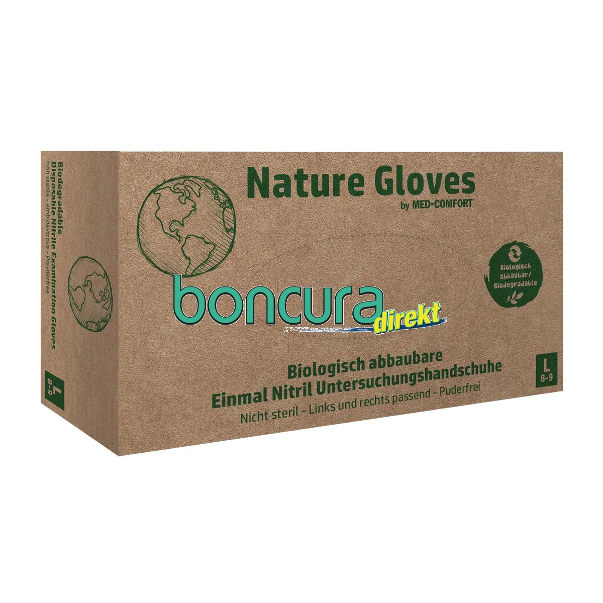 Einmalhandschuhe Nitril, puderfrei NATURE GLOVE, biologisch abbaubar